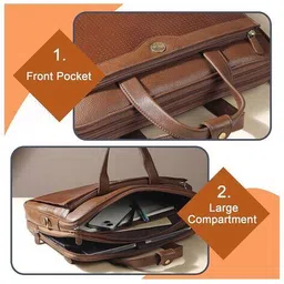 steve jhonson Men 15" Messenger Laptop Bag with Detachable Strap image 5