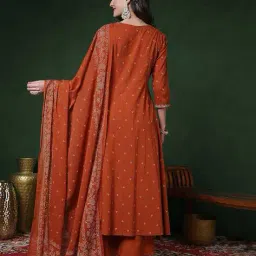 gulmohar jaipur Women Printed Flared Kurta Suit Set  image 5