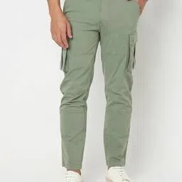 gas Slim Straight Fit Cotton Cargo Pants-picture-23