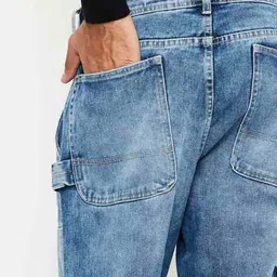 max Men Distressed Loose Fit Carpenter Jeans image 5