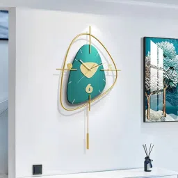 Ahmet Blue Metal Wall Clock-image-77