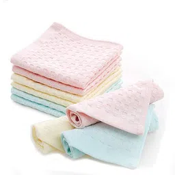 fashiol Baby Boy's and Baby Girl's Cotton Handkerchief Cum Nursing Towel Self Hanky (Size 10.5 x 10.5 inch) (Pack of 6) image 1