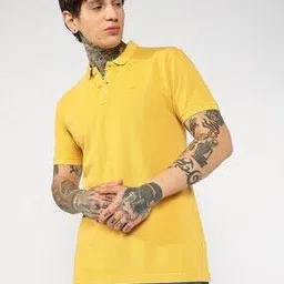 gas Textured Pattern Short Sleeve Polo T-Shirt-picture-53