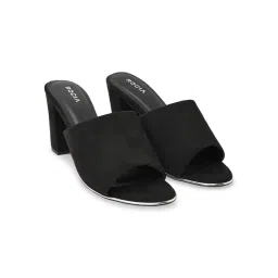 ROCIA By Regal Black Women Classic Suede High Block Sandal Heels image 2