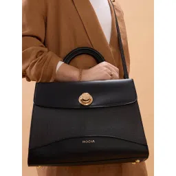 ROCIA Women Black Solid Hand Bag with Detachable Strap image 2