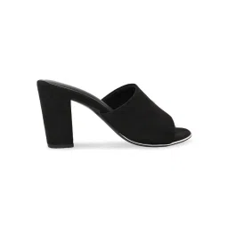 ROCIA By Regal Black Women Classic Suede High Block Sandal Heels image 3