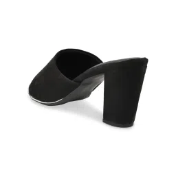 ROCIA By Regal Black Women Classic Suede High Block Sandal Heels image 5