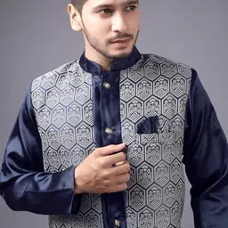 xepon Mens Indo Western Dhoti Set - Blue image 5
