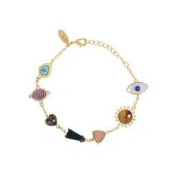 ZARIIN 22Kt Gold Plated Multi Stone Healing Bracelet image 2