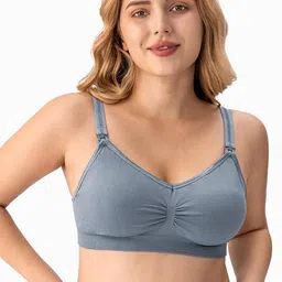 angelhood Womens Seamless Sleep Nursing Bra,Breastfeeding Maternity Bra with Remove Bra Pads Extenders Pack of 3 image 5