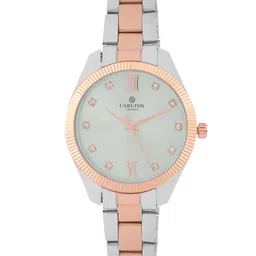 Carlton London Women Brass Dial & Straps Analogue Watch CLBRTGRN image 1