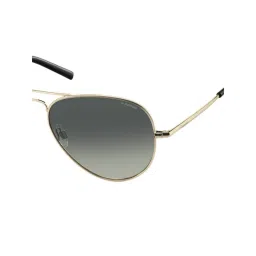 Polaroid Unisex UV Protected Polarized Full Rim Grey Lens Aviator Sunglasses - 22763900060LB (60) image 4