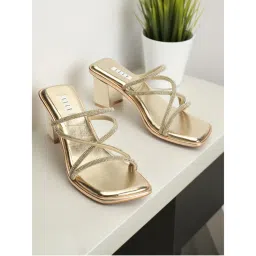 ELLE Womens Embellished Gold Color Slip On Sandals-image-54