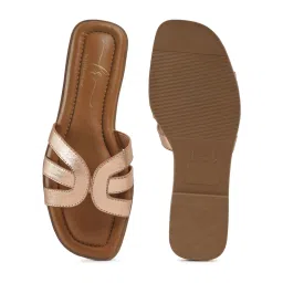 London Rag Metallic Rose Gold Slip On Flats image 5