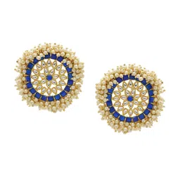 ASMITTA JEWELLERY Gold toned Oversized Studs-picture-13