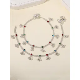 Estele Rhodium Plated Cheerful Gehena Anklets image 1