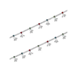 Estele Rhodium Plated Cheerful Gehena Anklets image 4