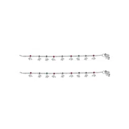 Estele Rhodium Plated Cheerful Gehena Anklets image 5