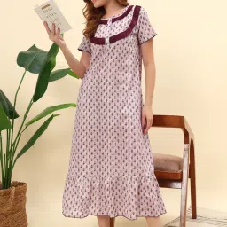 SEPHANI Brown Floral Nightgown-picture-21
