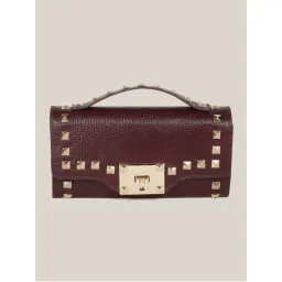 HATS OFF ACCESSORIES Womens Casual Elegance Genuine Leather Clutch With Detachable Strap - Purple-picture-14