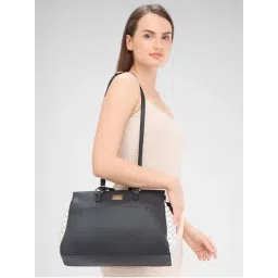 Caprese Women Black Shane Handbag with Detachable Strap (L)-picture-15