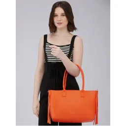 Caprese Women Orange Cindy Tote Bag with Detachable Strap (L)-picture-23