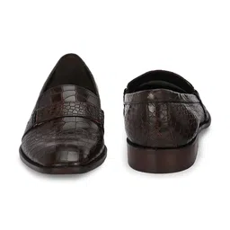 CARLO ROMANO Men Textured Leather Formal Slip-Ons image 2