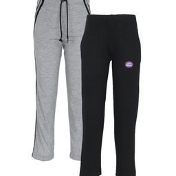 mack jonney VIMAL JONNEY Pack of 2 Kids Black & Grey Track Pants-picture-19