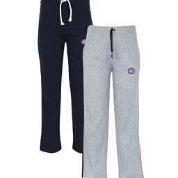 mack jonney VIMAL JONNEY Unisex Kids Black & Grey Set Of 2 Cotton Blend Track Pants-picture-39