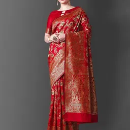 ZIKARAA Woven Design Zari Pure Silk Saree-image-10