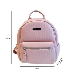 Women's PU Leather Backpack, Black, Front Zipper Pocket| Mini Backpack For Girl, Adults, Women image 4