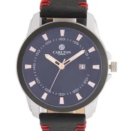 Carlton London Men Brass Dial & Leather Straps Analogue Watch CLLSBLU-picture-8