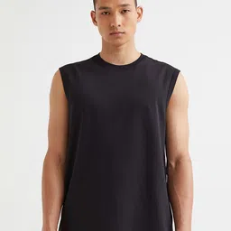 H&M Men Black Regular Fit COOLMAX Top image 1
