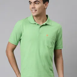 DIXCY SCOTT Men Green Polo Collar T-shirt-image-46