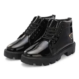Black Boots for Men | Casual Boots for boy (Black, UK Footwear Size System, Adult, Men, Numeric, Medium, 10) image 4