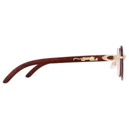 HASHTAG EYEWEAR Pink Rectangle Rimless Casual Unisex Sunglass - RL-125142-GLD.L.PPL (42) image 5