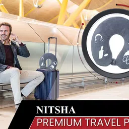 Nitsha Velvet Soft Special Cool Design Edition U Shape Neck Pillow for Men & Boy Grey image 5