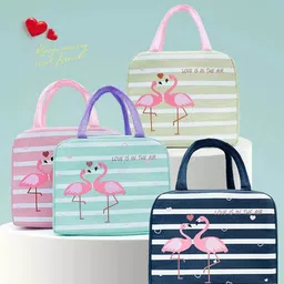 HOUSE OF QUIRK Blue Printed Lunch Bag image 1