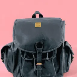 Ya Qalbi Blue Genuine Leather Backpack-picture-12