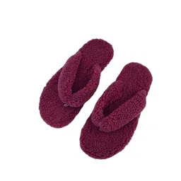 wolvesden Women's Flip-Flops & Slippers Indoor Soft Thong Fur Flip-Flop & Slippers For Women image 1