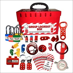 safety house loto Group Lockout Tagout Loto Kit, 19 Set, Red image 1