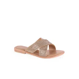 CAMLEE COMFORT Gold Shimmer Glam Cross Flats image 1