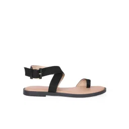 CAMLEE COMFORT Hazel Black Suede Toe-Loop Sandals image 3