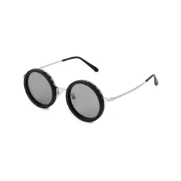 HASHTAG EYEWEAR Black Regular Lens Round Full Rim Casual Unisex Sunglass - APSB-LS188012-SIL (53) image 3