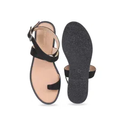 CAMLEE COMFORT Hazel Black Suede Toe-Loop Sandals image 5