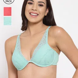 Inner Sense Women Set of 3 Multi Organic Cotton Antimicrobal Padded underwired Bra-image-38