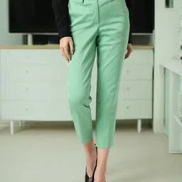 marks & spencer Cotton Mix Slim Fit Cropped Trousers-picture-52