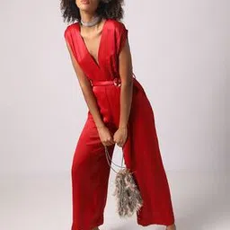 encrustd V-Neck Jumpsuit with Belt-picture-27