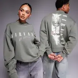 asos design Nirvana Print Oversized Cotton Sweatshirt-picture-25