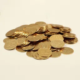 Exotic India Gold-Toned 108 Coins For Lakshmi Puja With Lakshmi ji & Lotus Images image 2